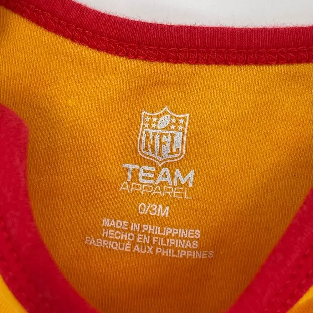 NFL TEAM APPAREL Kansas City Chief One Piece Baby 0-3 Months Infant 100% Cotton